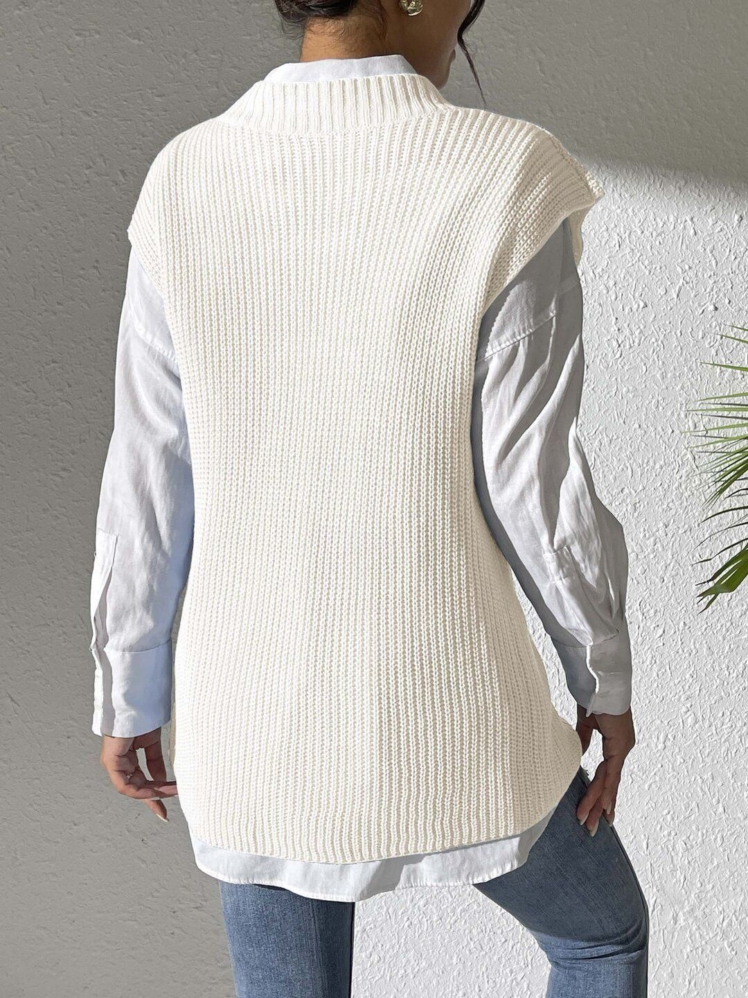 Women Ribbed Sweater Vest
