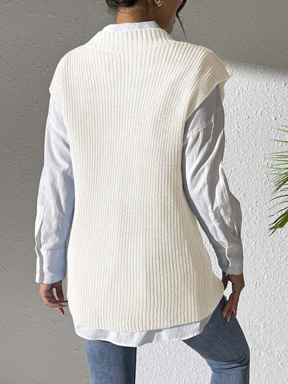Women Ribbed Sweater Vest