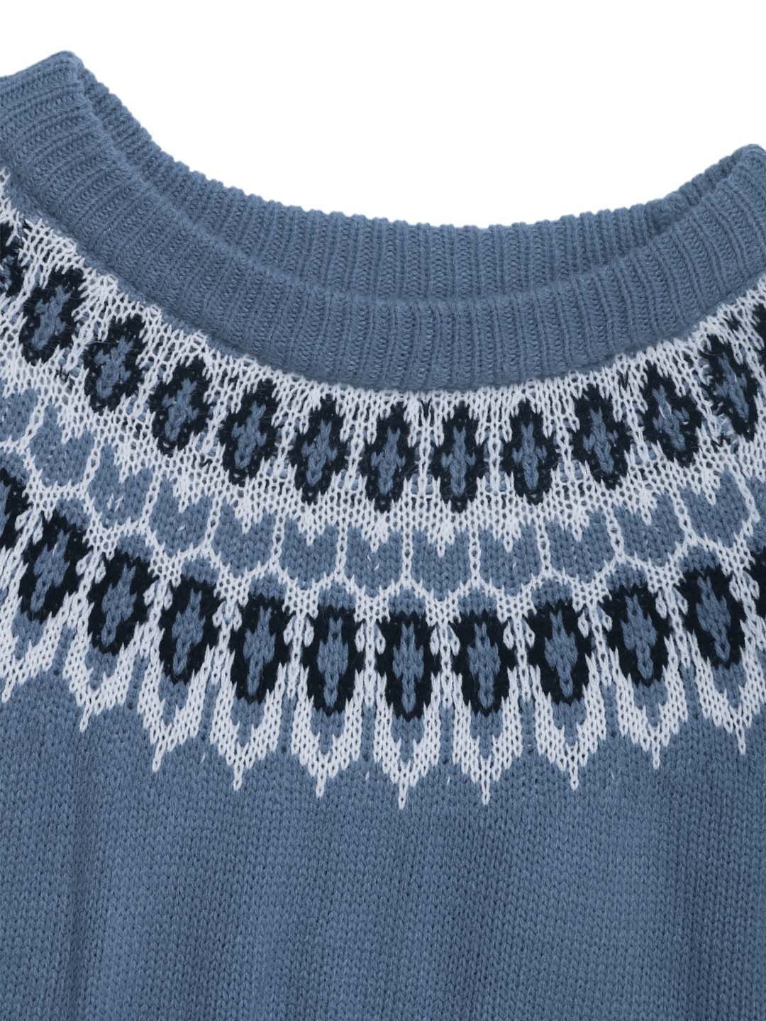 NOWI Round Neck Fair Isle Pullover