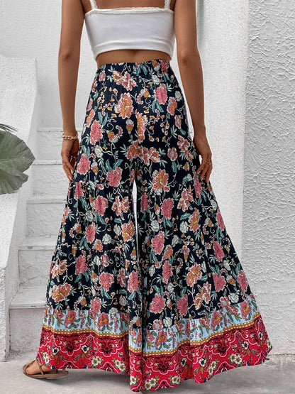 Women Floral Printed Loose Fit Non Iron Trousers