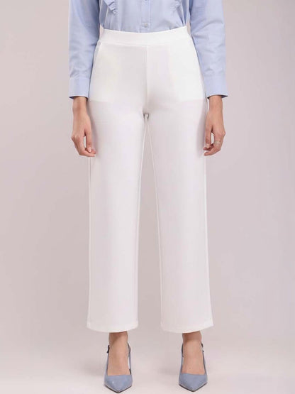 Women Straight Fit Wrinkle Free Trousers