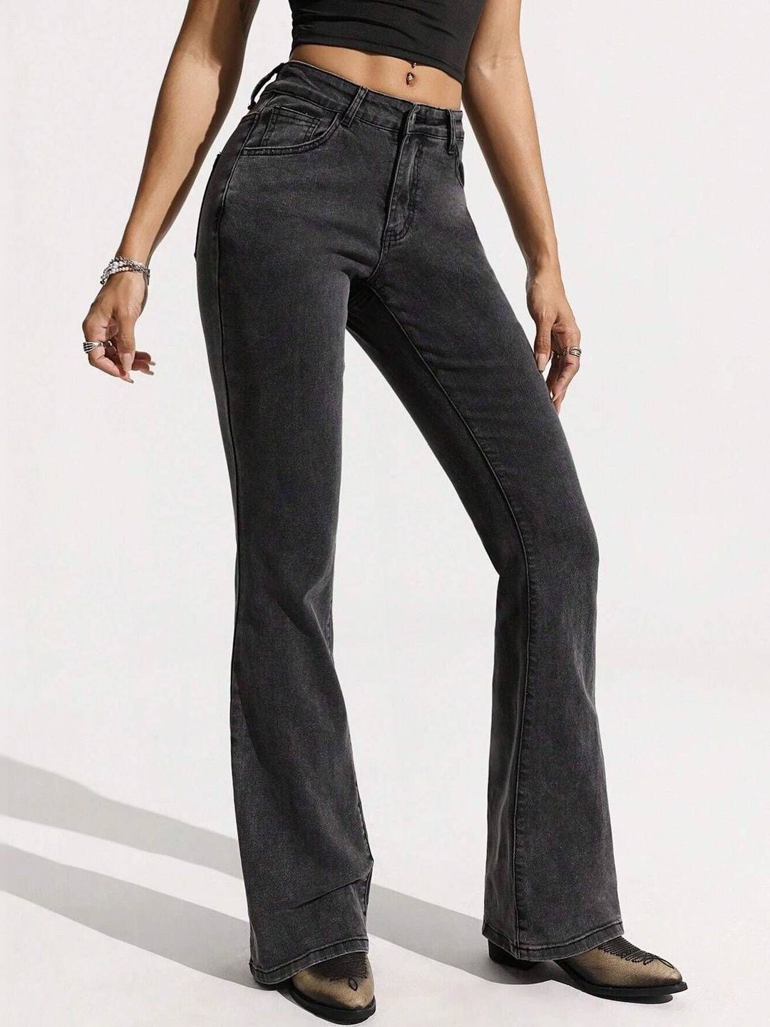 Women Bootcut High-Rise Light Fade Stretchable Jeans