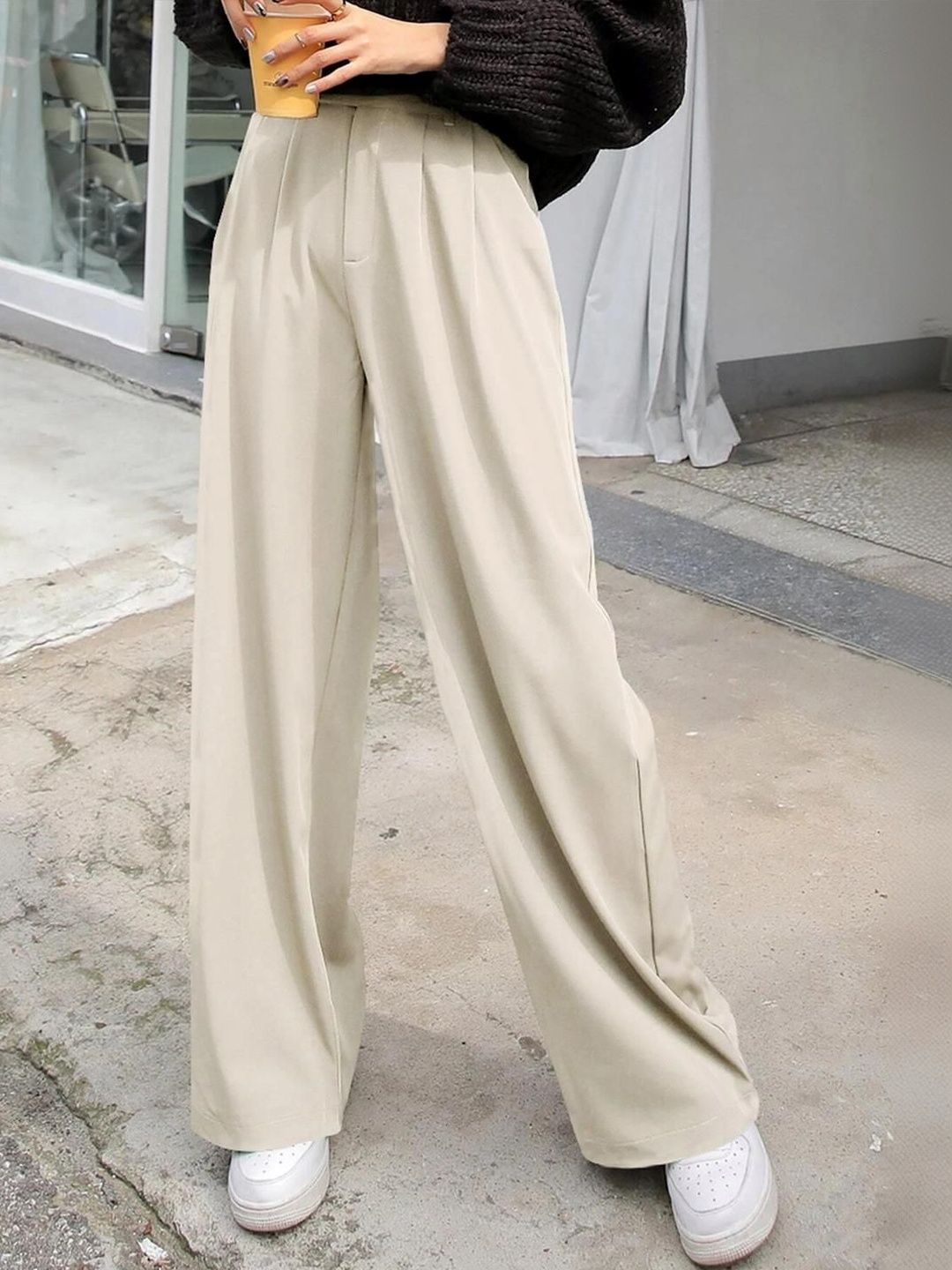 NOWI Women High-Rise Easy Wash Trousers