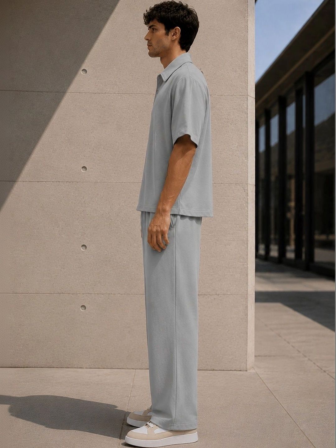 Solid Shirt with Trousers