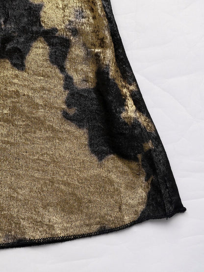 Women's Gold Print Midi Dress