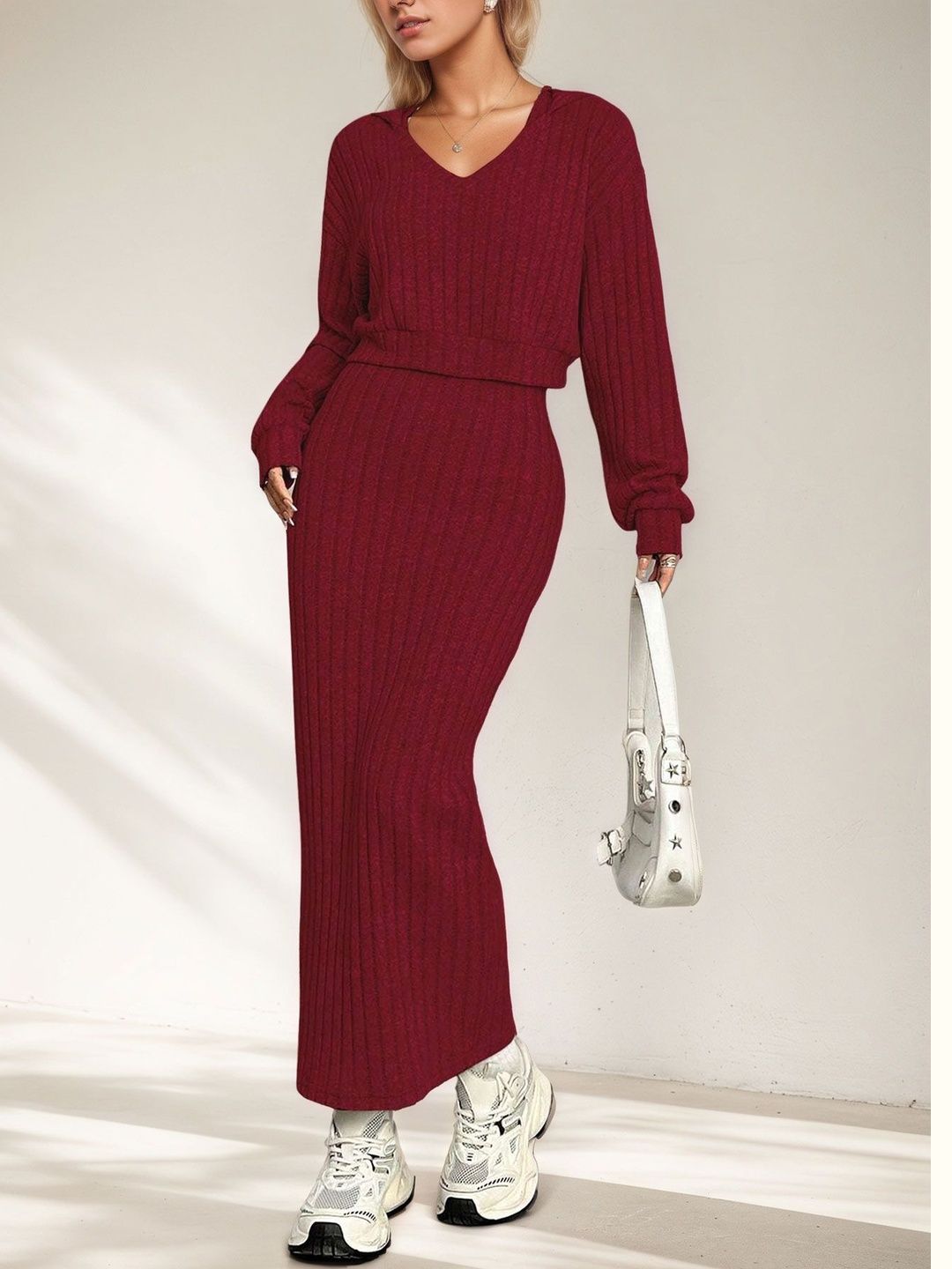 NOWI V-Neck Sweatshirt & Skirt Co-Ords