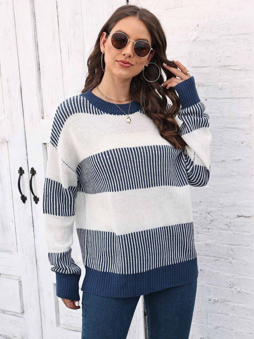 Women Striped Pullover