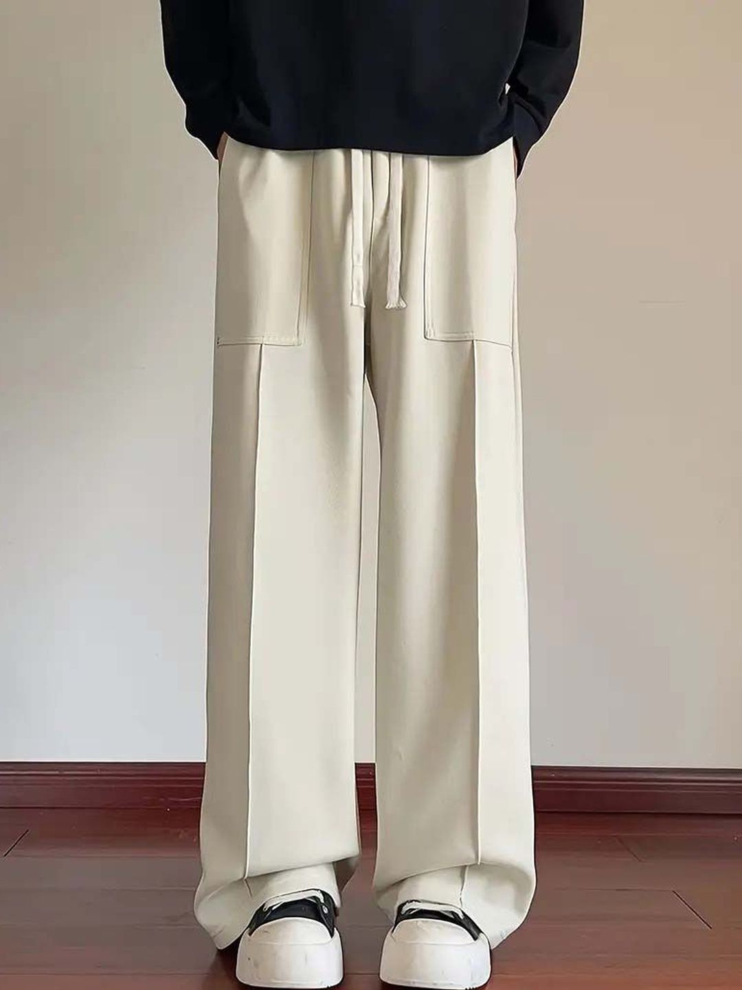Men Wrinkle Free Pleated Trousers