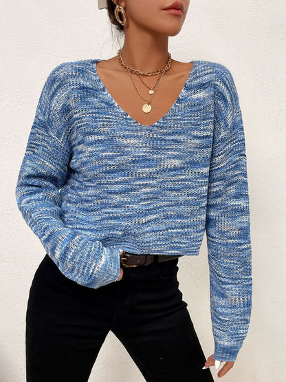 Women's Blue Crop Pullover