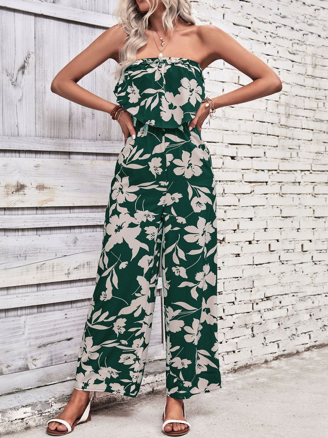 Printed Basic Jumpsuit with Layered