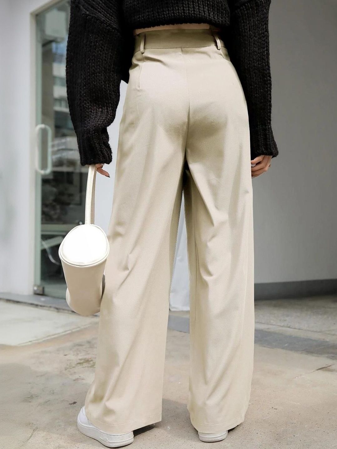 NOWI Women High-Rise Easy Wash Trousers