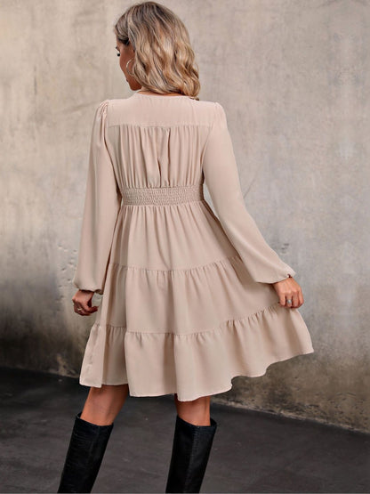 Women's Beige Fit & Flare Dress