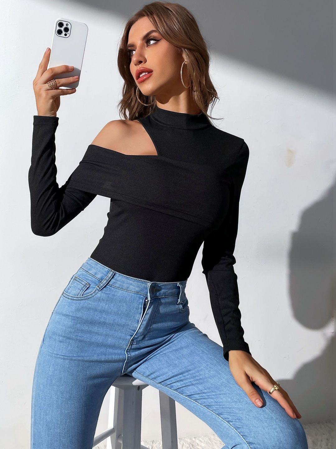 Cotton One Shoulder Bodysuit