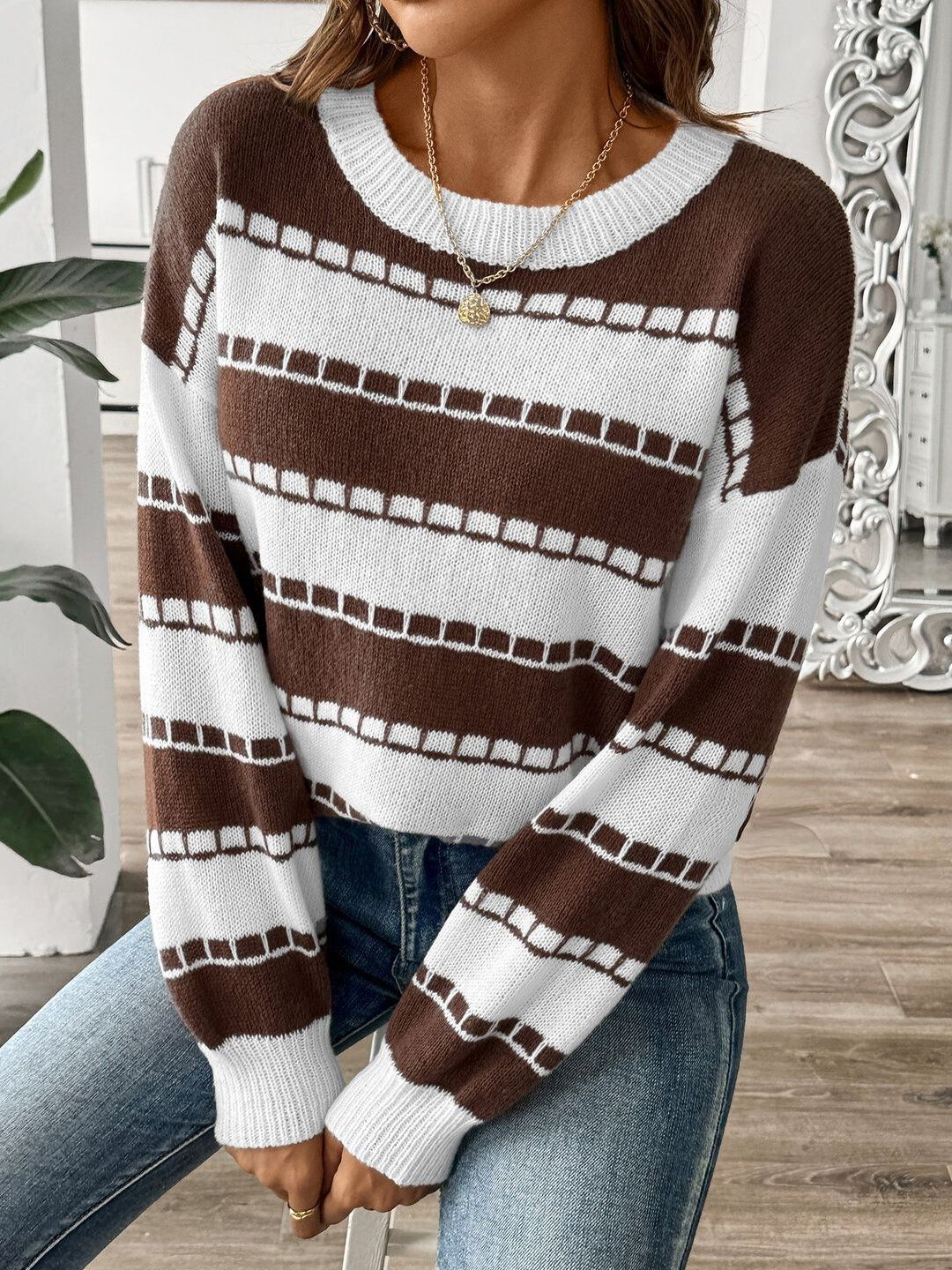 Women Striped Pullover