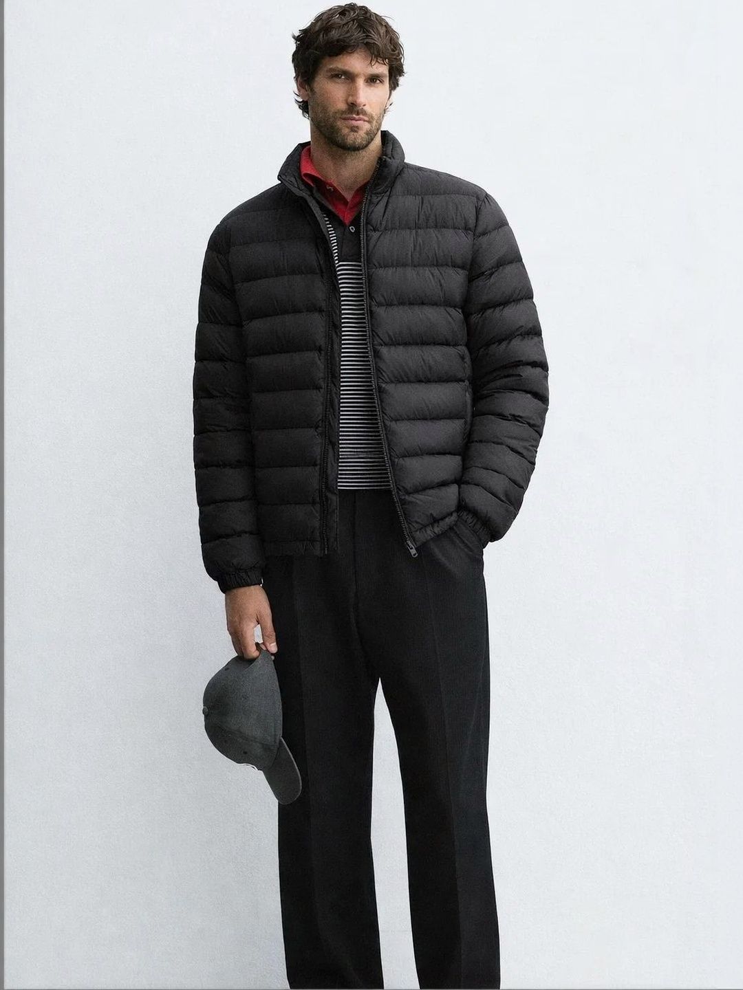 Lightweight Puffer Jacket in Black - Nowi Korean Fashion