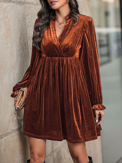 Women's Orange Fit & Flare Dress