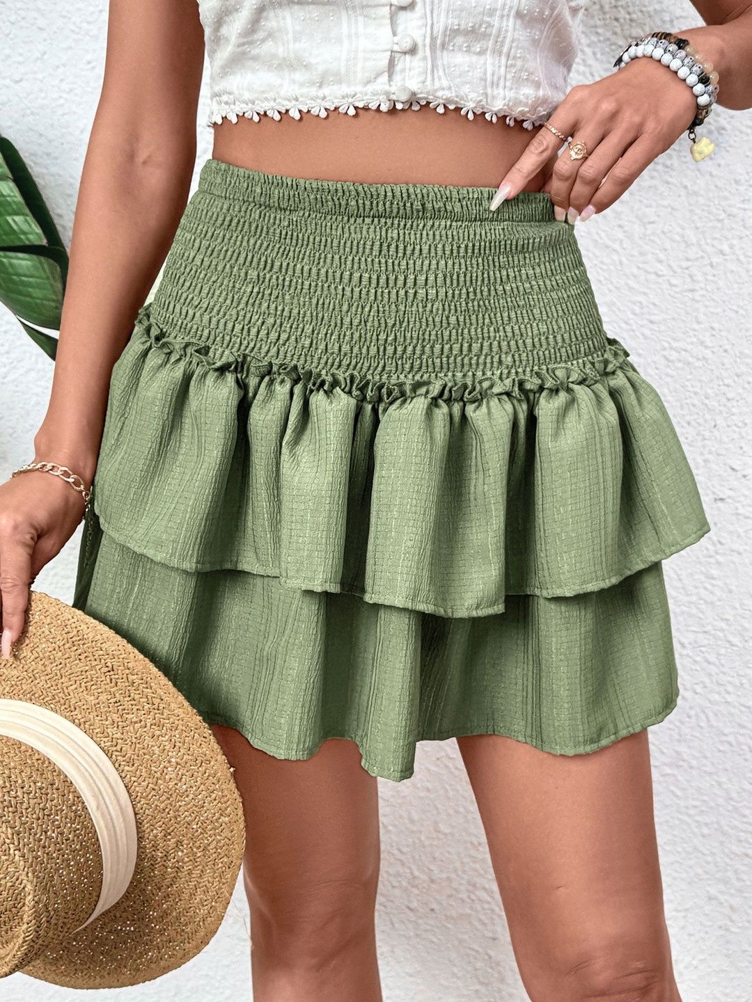 Flared Mid Rise Mini Skirts