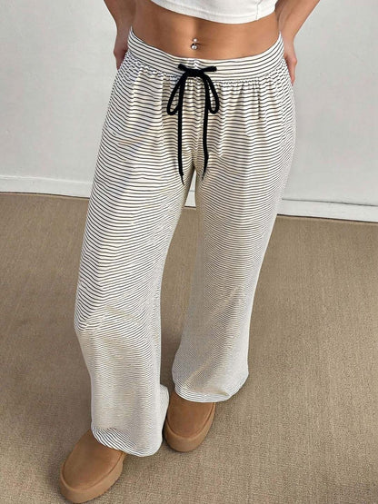 Striped Mid Rise Lounge Pants