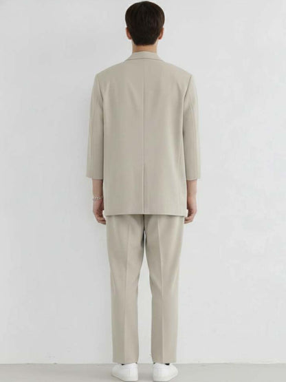 Solid Blazer with Trousers