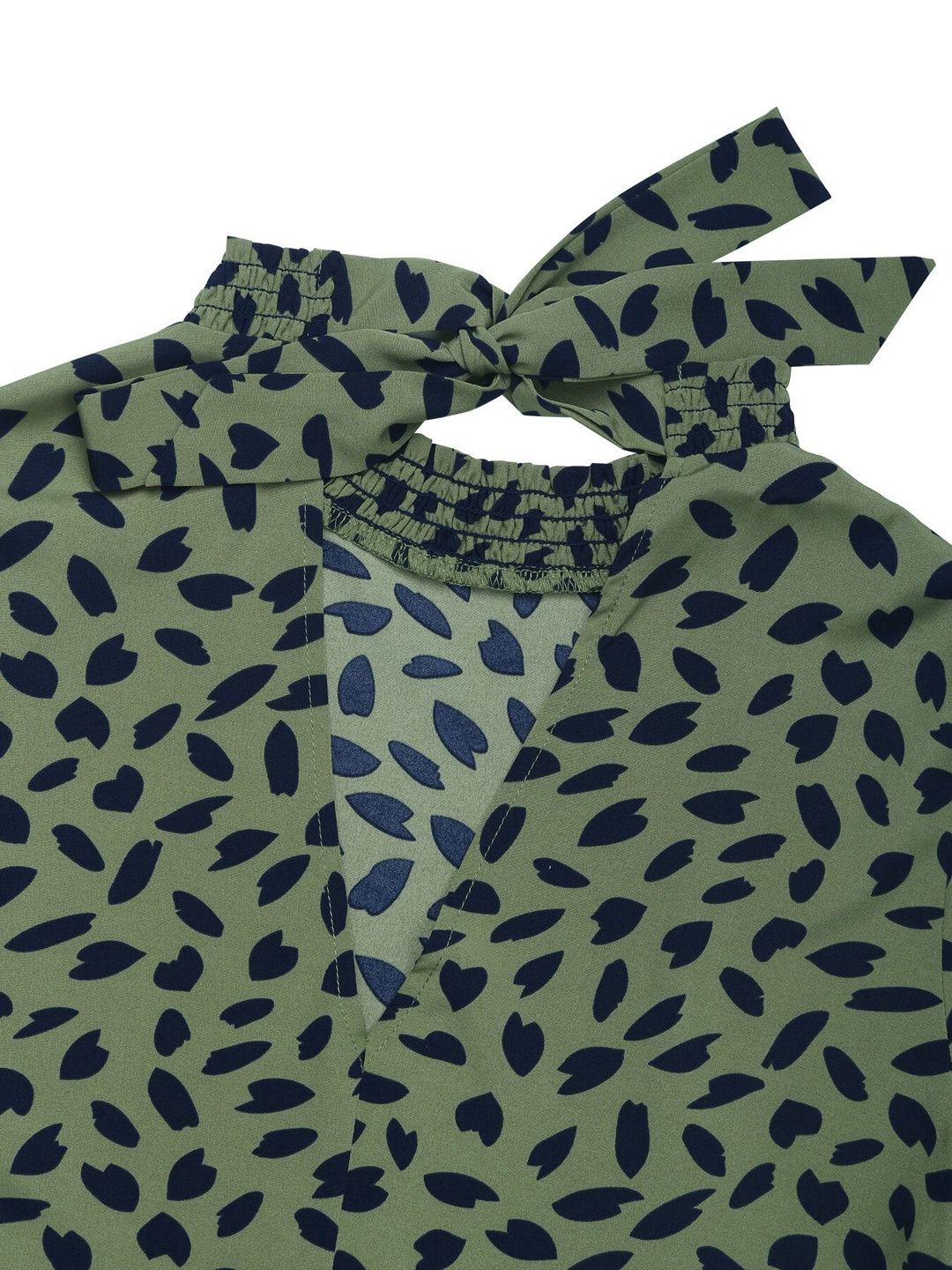 Women's Grey Nowi Print Bishop Sleeve A-Line Dress