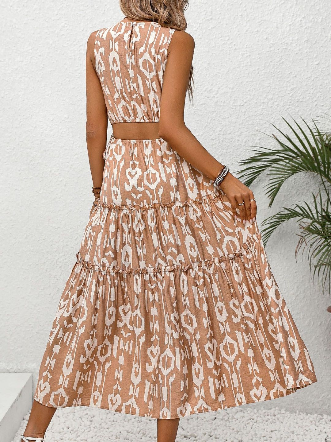 Print Fit & Flare Midi Dress