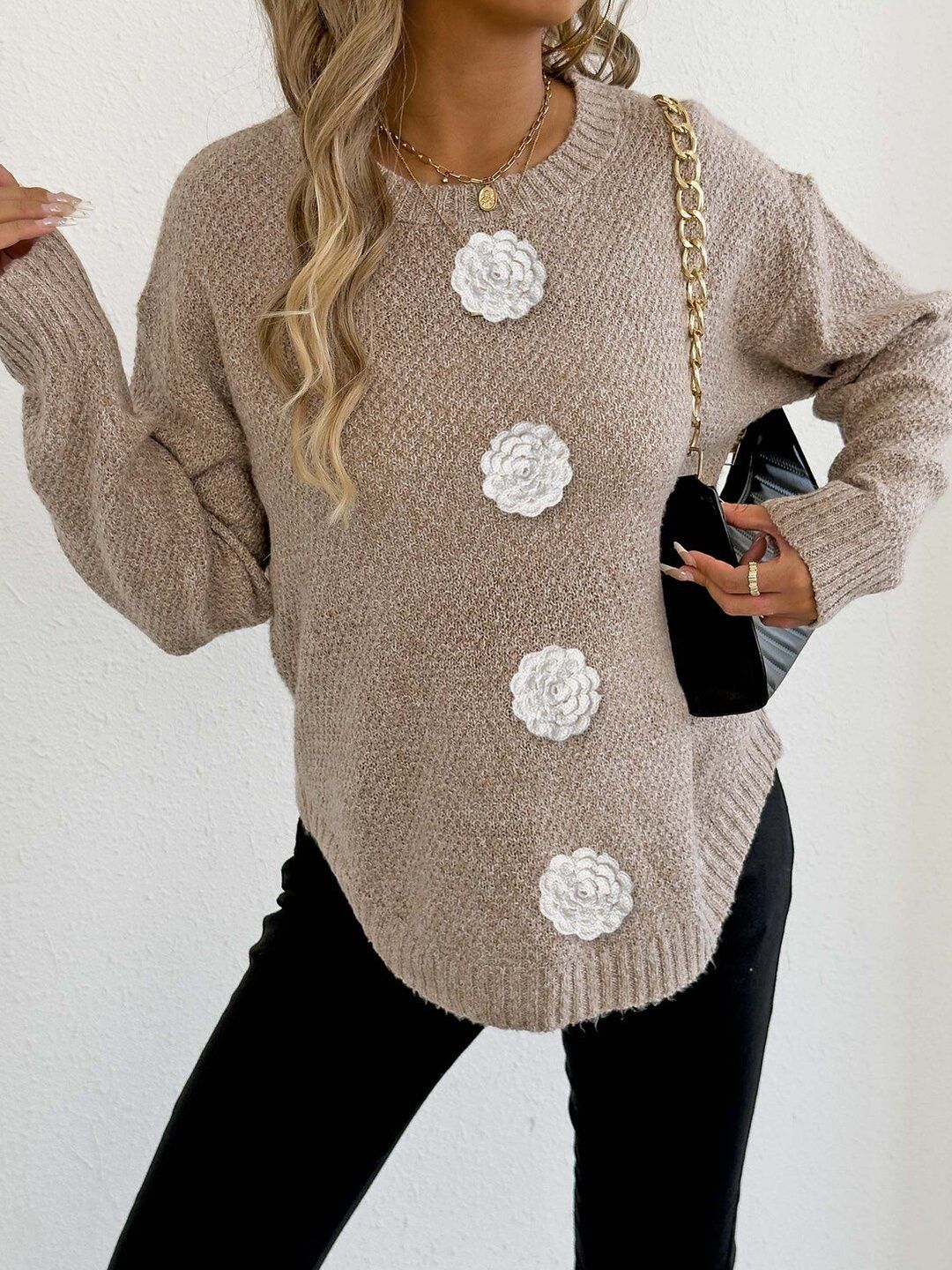 Women Pullover with Applique Detail
