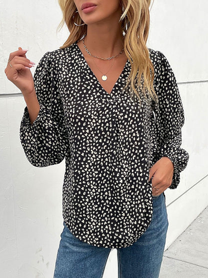 Women's Black Animal Print Top
