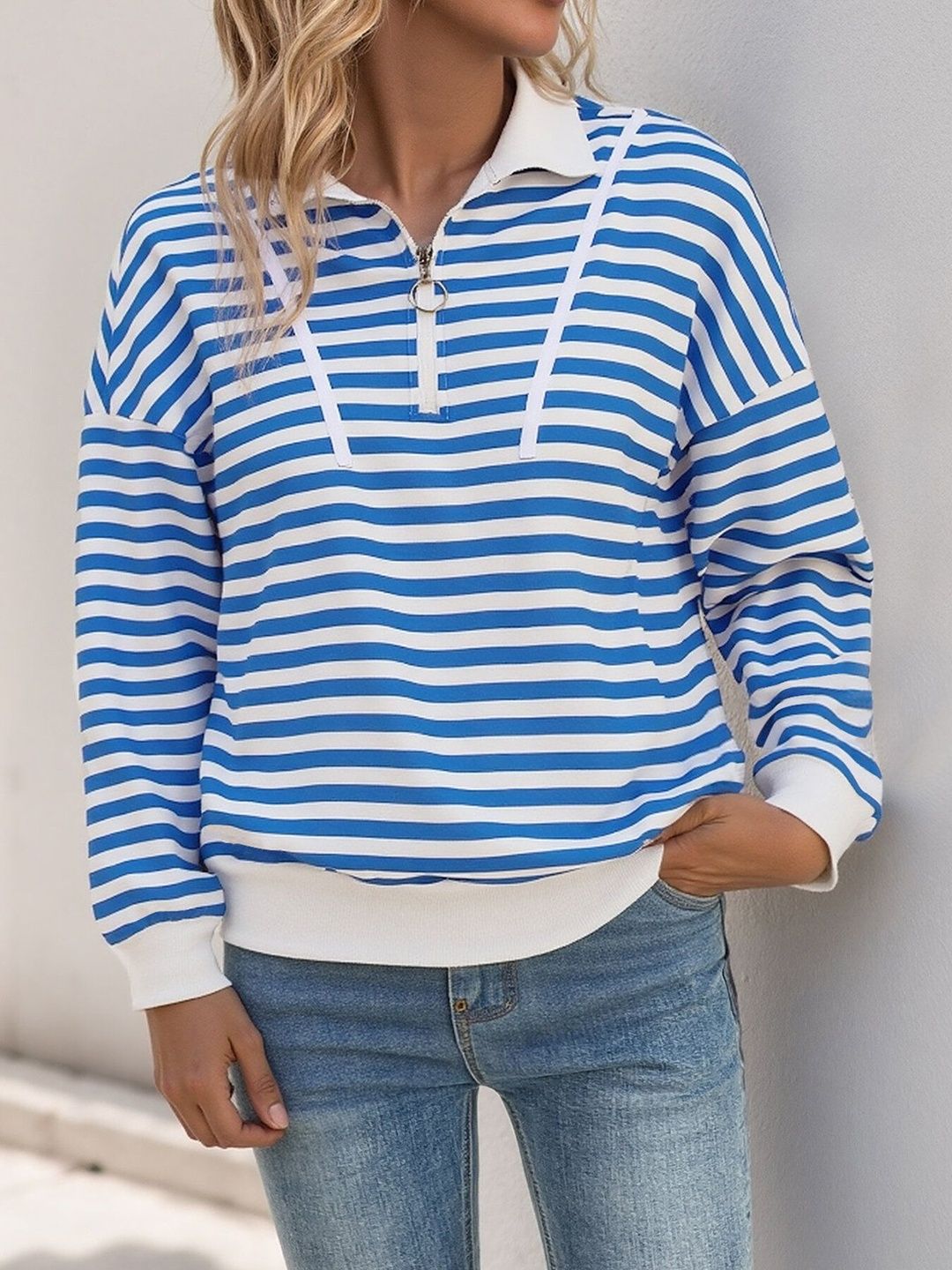 Women Striped Sweatshirt