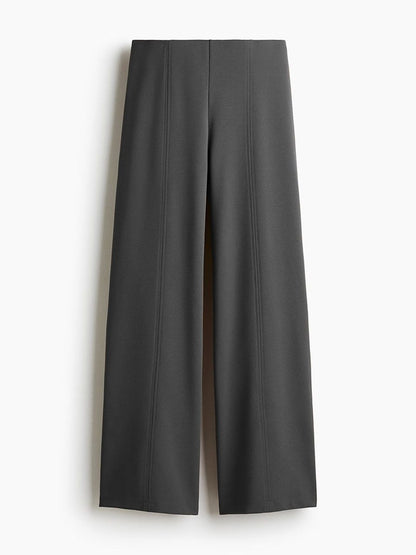 Women Straight Fit High-Rise Pleated Trousers