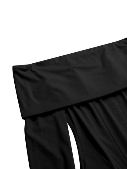 Women's Black Off-Shoulder Bodycon Mini Dress Blend
