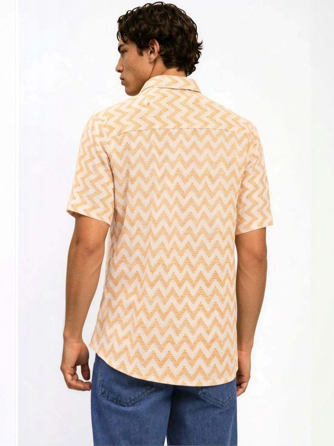 Men Chevron Casual Shirt