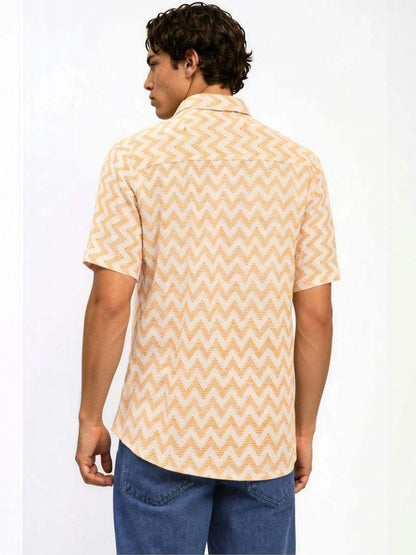 Men Chevron Casual Shirt