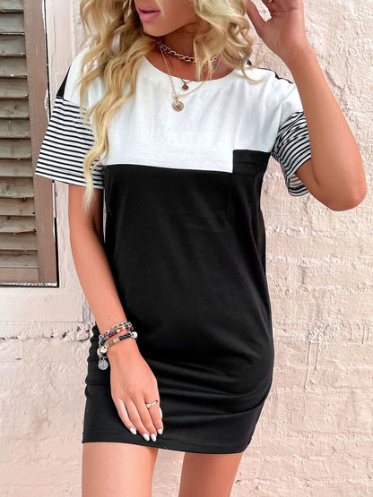 Colourblocked T-shirt Mini Dress
