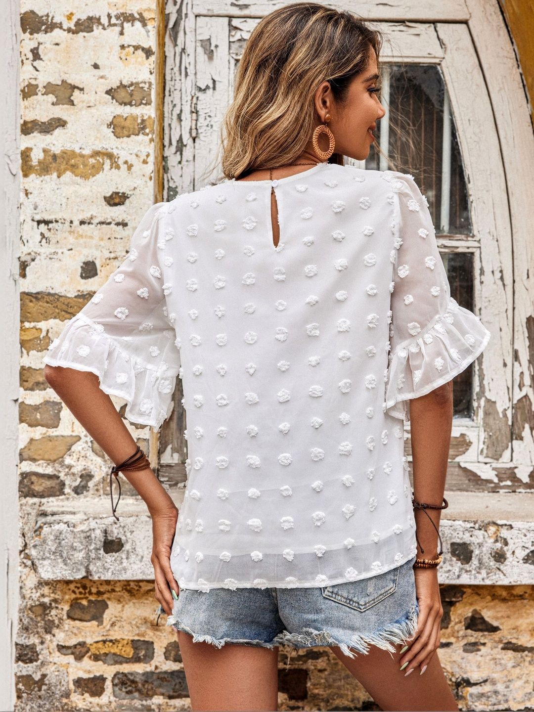 Flutter Sleeve Ruffles Top