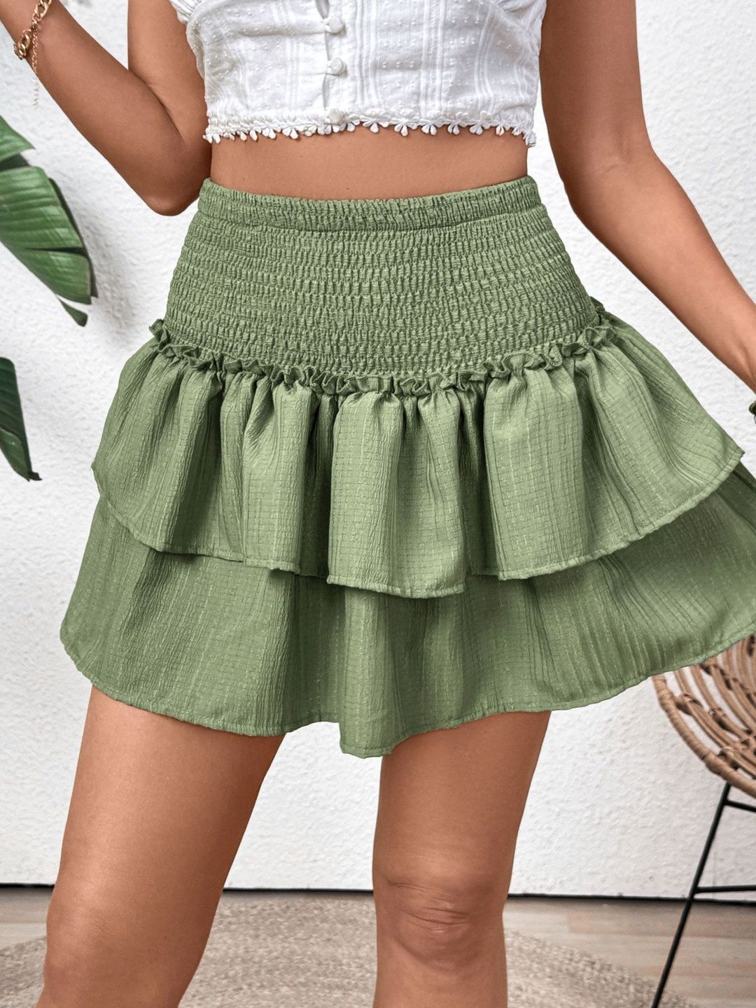 Flared Mid Rise Mini Skirts