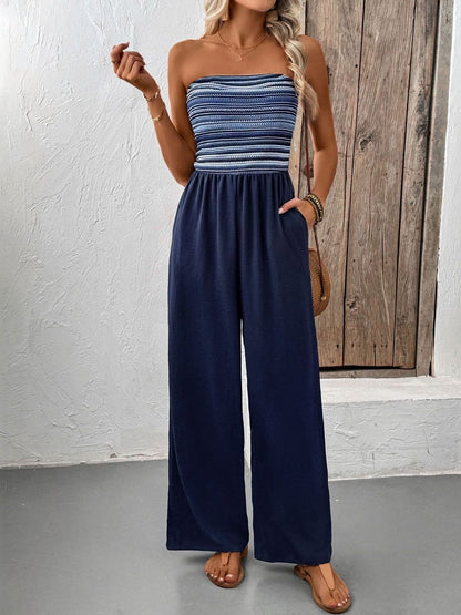 Strapless Basic Jumpsuit - Nowi Korean Fashion
