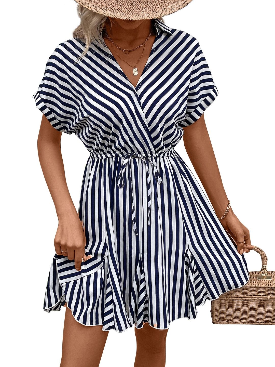 Striped Fit & Flare Dress