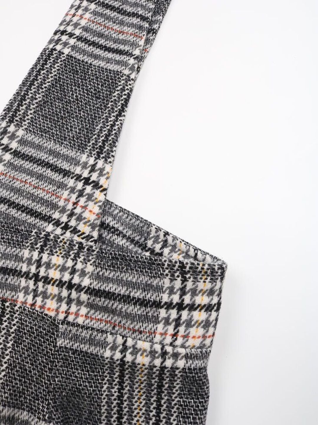 Women's Grey Checked Pinafore Dress