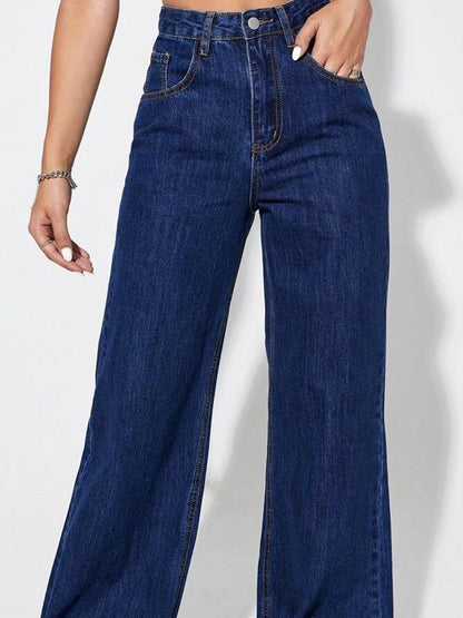 Women Straight Fit Mid-Rise Cotton Stretchable Jeans