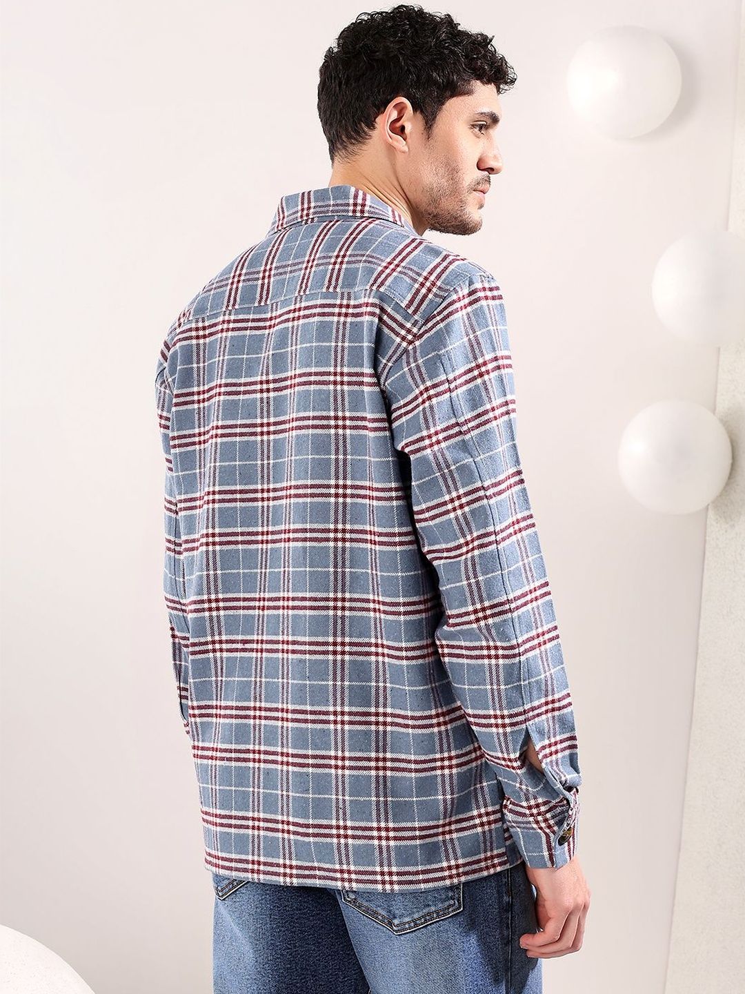 Checked Spread Collar Shackets