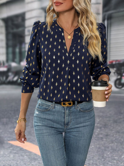 Women's Grey Nowi Geometric Print Top