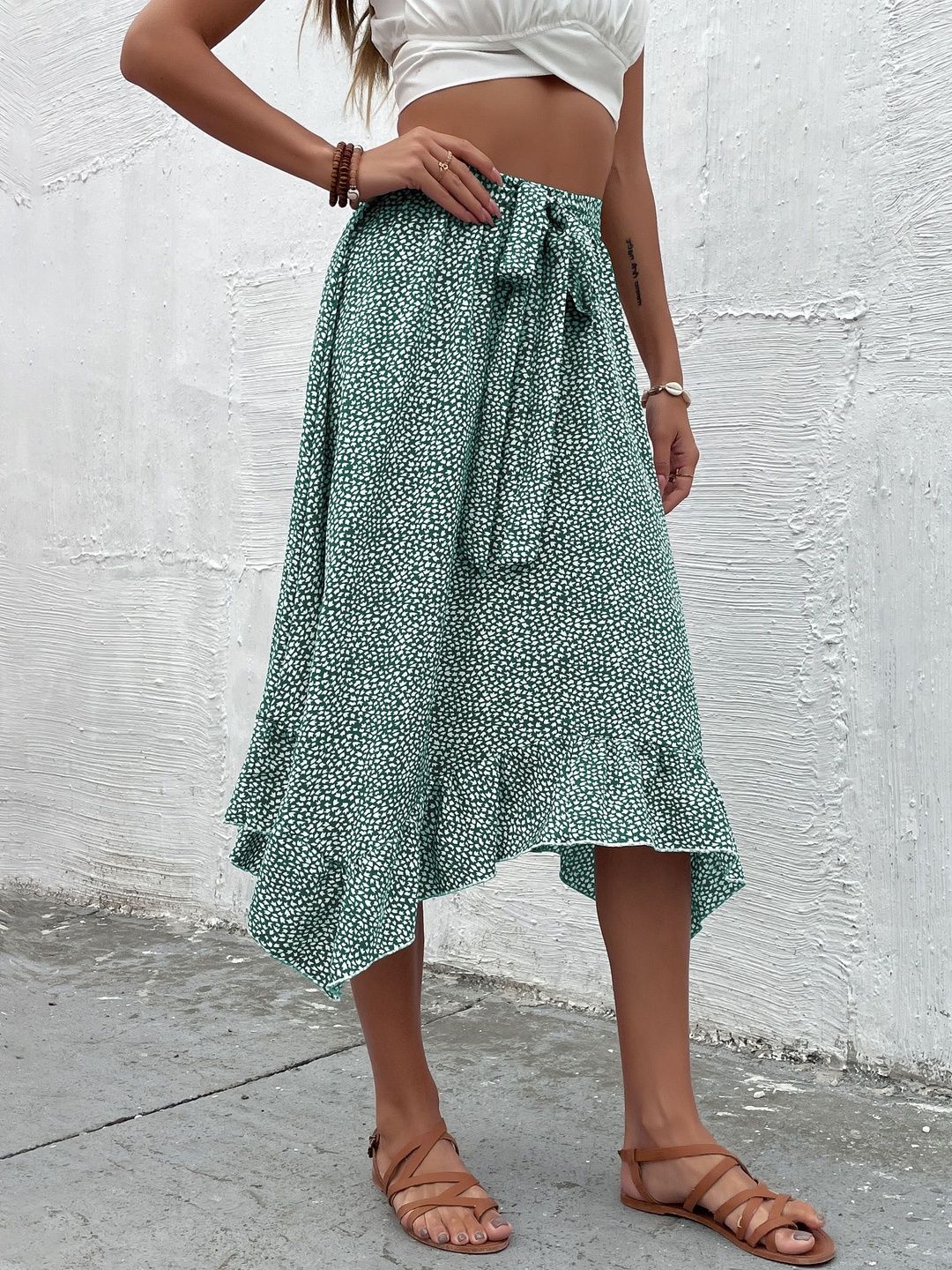 Printed Flared Cotton Skirts