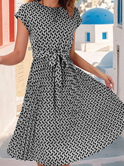 Print A-Line Midi Dress
