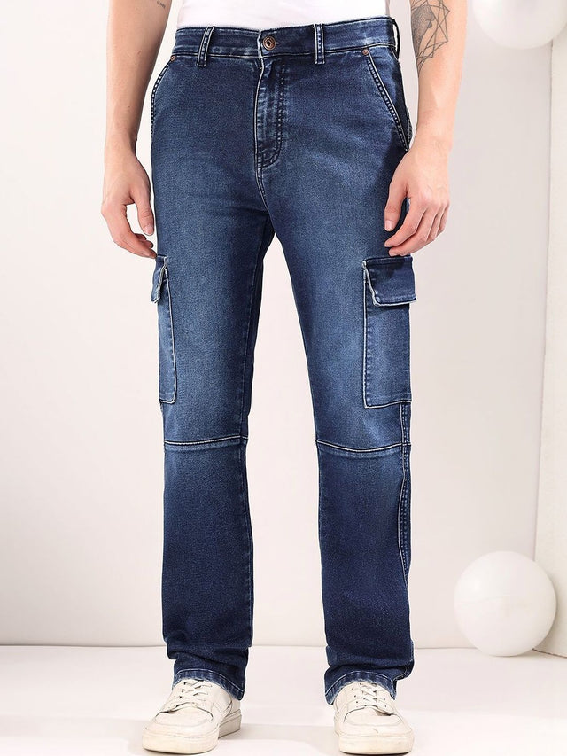 Regular Fit Mid-Rise Light Fade Jeans in Blue Denim Style 329 - Nowi Korean Fashion
