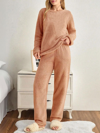 Round Neck Long Sleeves Night Suit