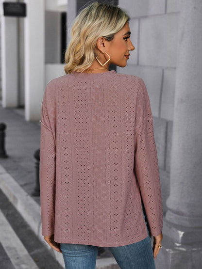 Women Henley Neck T-shirt