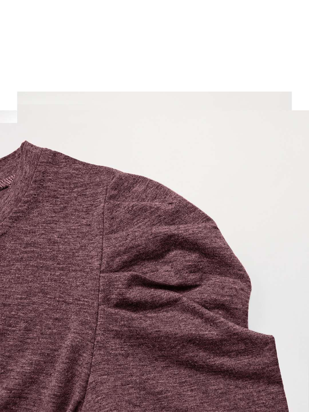 NOWI Round Neck Puff Sleeve Top