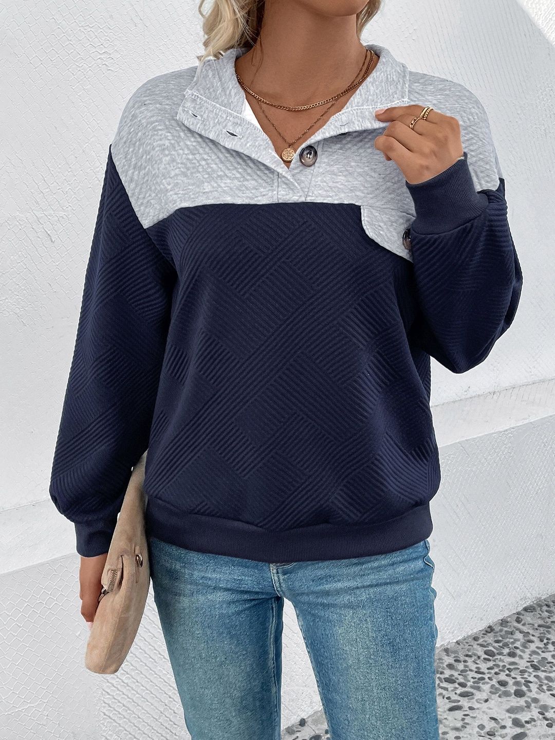 Women Colourblocked Sweatshirt