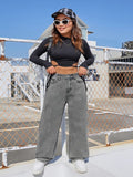 Women Wide Leg High-Rise Light Fade Stretchable Jeans