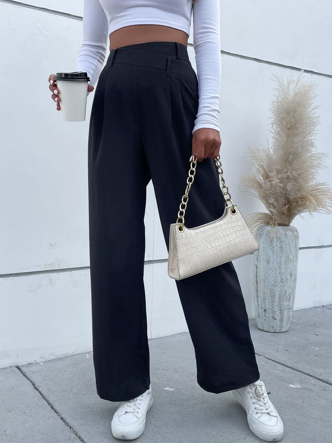 Women High-Rise Non Iron Pleated Trousers